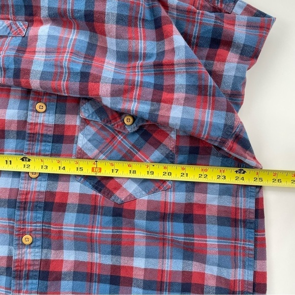 Duluth Trading Company Men's Blue Red Plaid Flannel Button Down Shirt XL-Tall - Picture 4 of 5